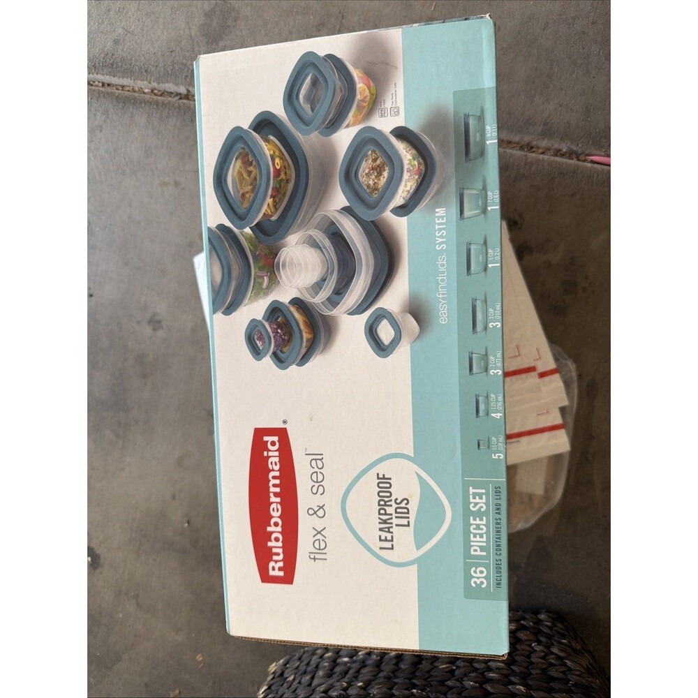 Rubbermaid Flex & Seal Food Storage Container w/ Airtight Lids, 36 Pc (Open Box)